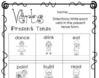 verb or adjective literacy worksheet ks1 year 1 year 2 etsy ireland