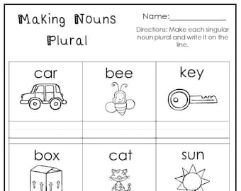 10 Printable Making Nouns Plural Worksheets. 1st-3rd Grade ELA Worksheets.