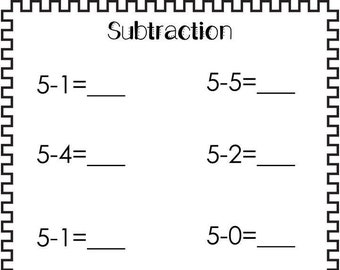 20 Printable Subtraction Worksheets. Numbers 1-10. Preschool-1st Grade Math.