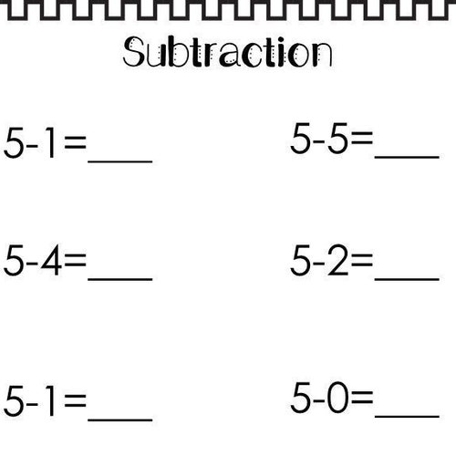 20 printable subtraction worksheets numbers 1 10 etsy