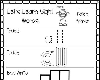Dolch Sight Words | Etsy
