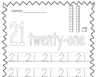10 printable numbers 21 30 tracing worksheets etsy