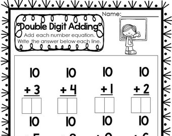 15 Printable Double Digit Addition Worksheets. Numbers 11-20. Preschool-2nd Grade Math.