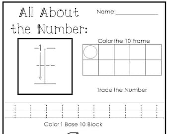20 Printable All About the Numbers 1-20 Worksheets. Preschool-Kindergarten Numbers and Math.