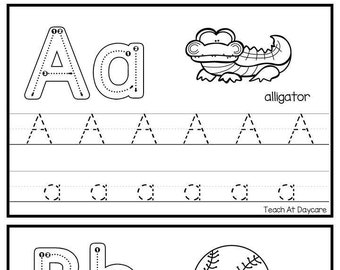 26 ABC Phonics Tracing Cards. Preschool- Kindergarten Handwriting and Phonics.