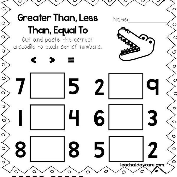 30 Printable Greater Than Less Than Equal To Worksheets. Preschool-3rd Grade Math.