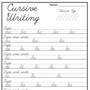 21 Cursive Handwriting Worksheets. Consonant and Vowel Tracing in a PDF ...
