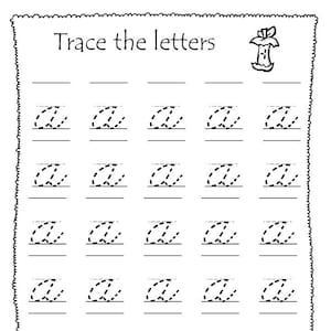 26 Printable Lowercase Cursive Trace the Alphabet Worksheets. 1st-4th grade handwriting.