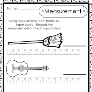 10 Printable Measuring With a Ruler Worksheets. Preschool-1st ...
