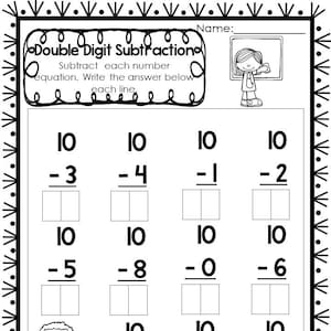 15 printable double digit addition worksheets numbers 11 20 etsy