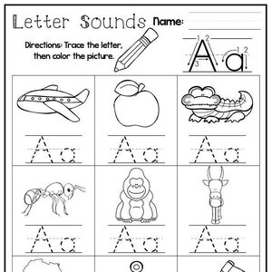 24 Printable Alphabet Letter Sounds Worksheets. Preschool-KDG Phonics.