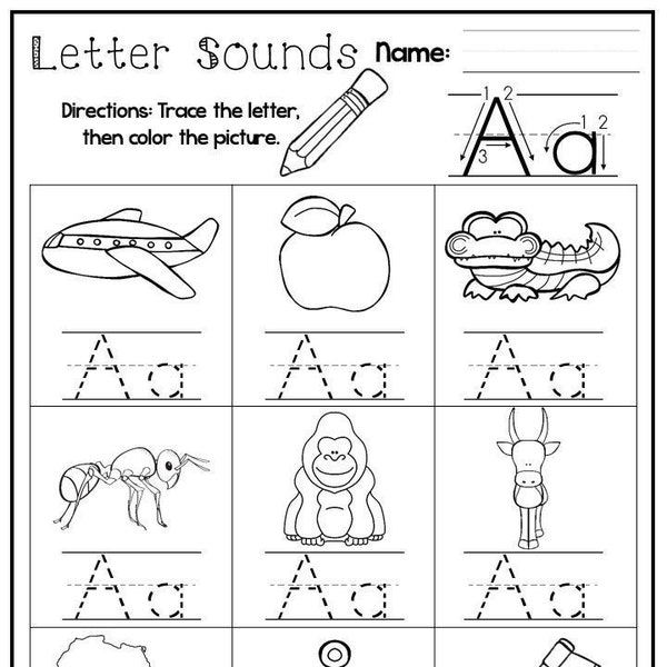 24 Printable Alphabet Letter Sounds Worksheets. Preschool-KDG Phonics.