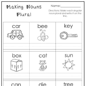 10 Printable Making Nouns Plural Worksheets. 1st-3rd Grade ELA ...