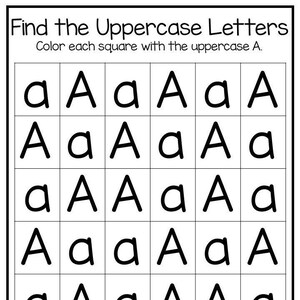 26 Encontre as planilhas de letras maiúsculas. Fônica pré-escolar-jardim de infância e ELA