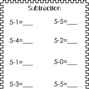 20 Printable Subtraction Worksheets. Numbers 1-10. Preschool-1st Grade Math.