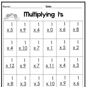 Plants math worksheets multiplication printable
