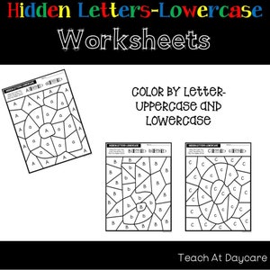 Lowercase Hidden Letters Worksheets. Letter Recognition. Preschool-KDG