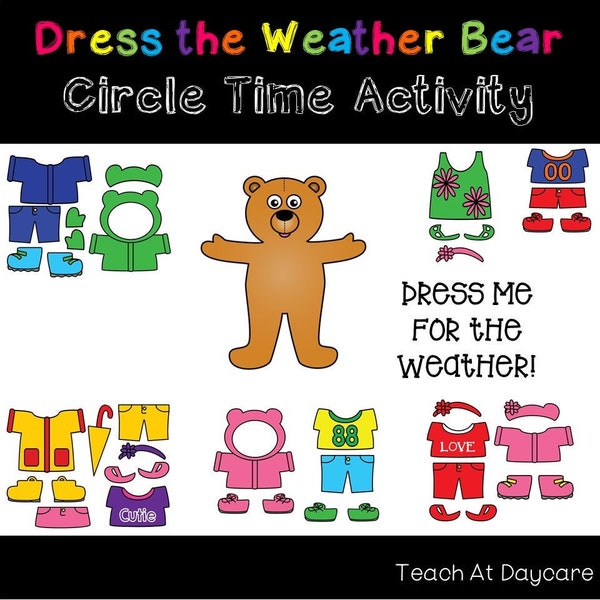 Dress the Weather Bear for Circle Time/Group Time. Preschool-2nd Grade.