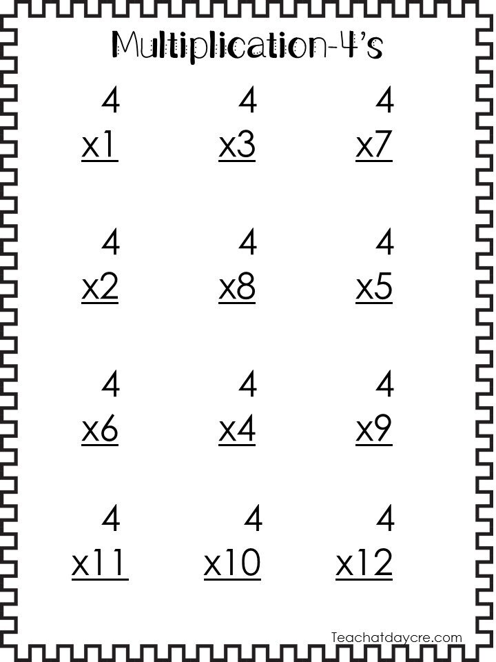24 Printable Multiplication Worksheets. Numbers 1-12. 1st-4th | Etsy
