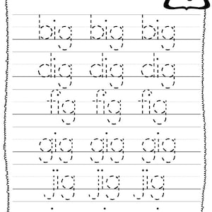 27 Printable Trace the CVC Word Worksheets. Preschool Phonics Activity ...