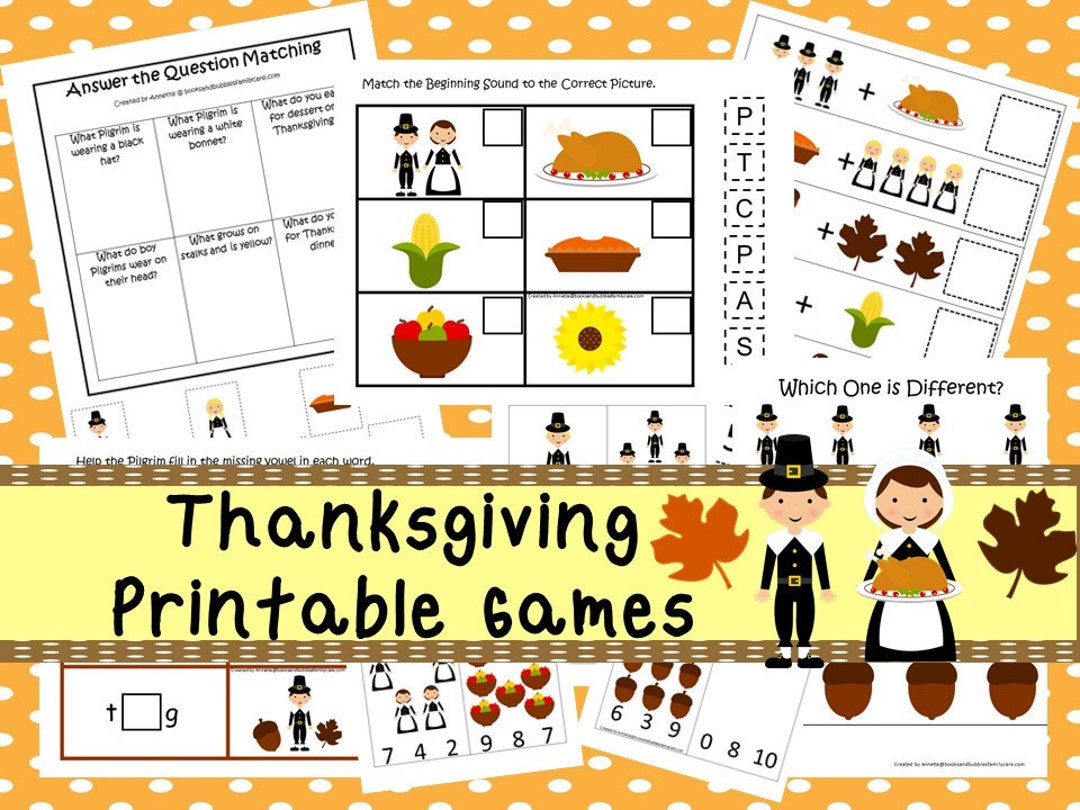 30 Thanksgiving Games Download. Games and Activities in PDF Files. - Etsy