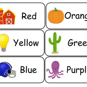 20 Tarjetas didácticas de colores imprimibles. Actividad de aprendizaje educativo de Preescolar a 3º de Primaria.