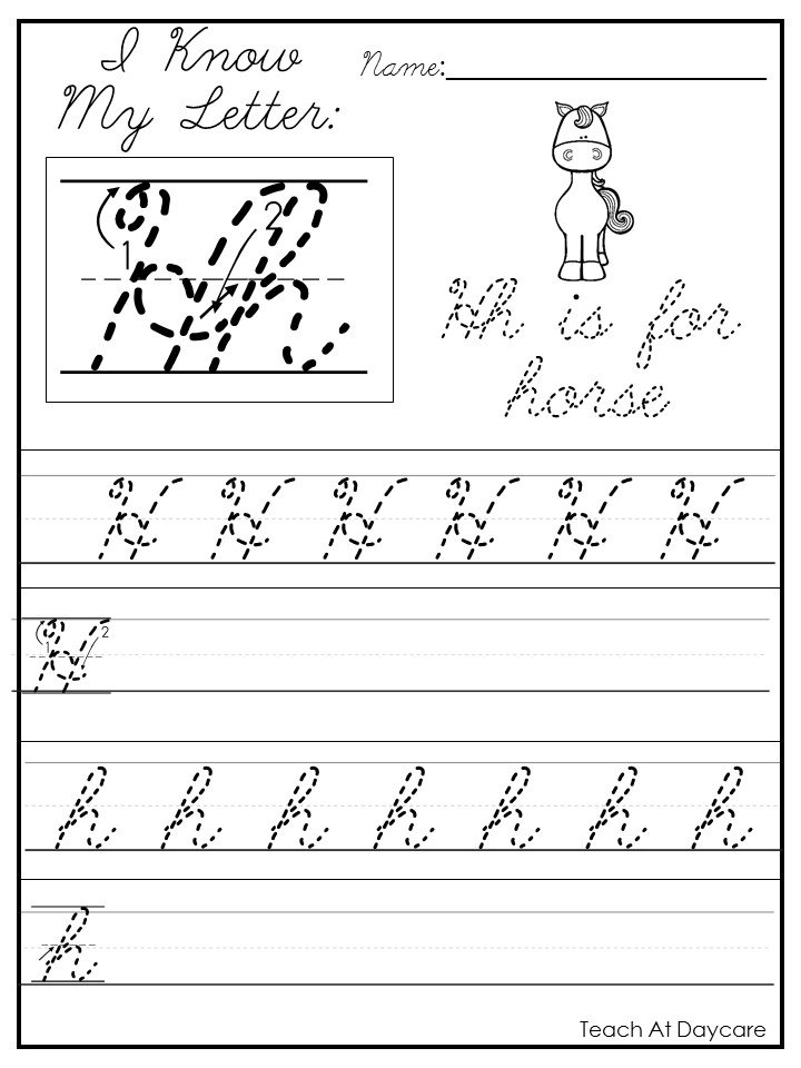 26 Printable Cursive Alphabet I Know My Letters Worksheets. | Etsy