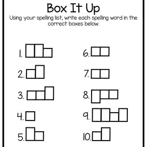 Fry First Hundred Words 1-10 Single Week Spelling Unit. Trace, Box ...