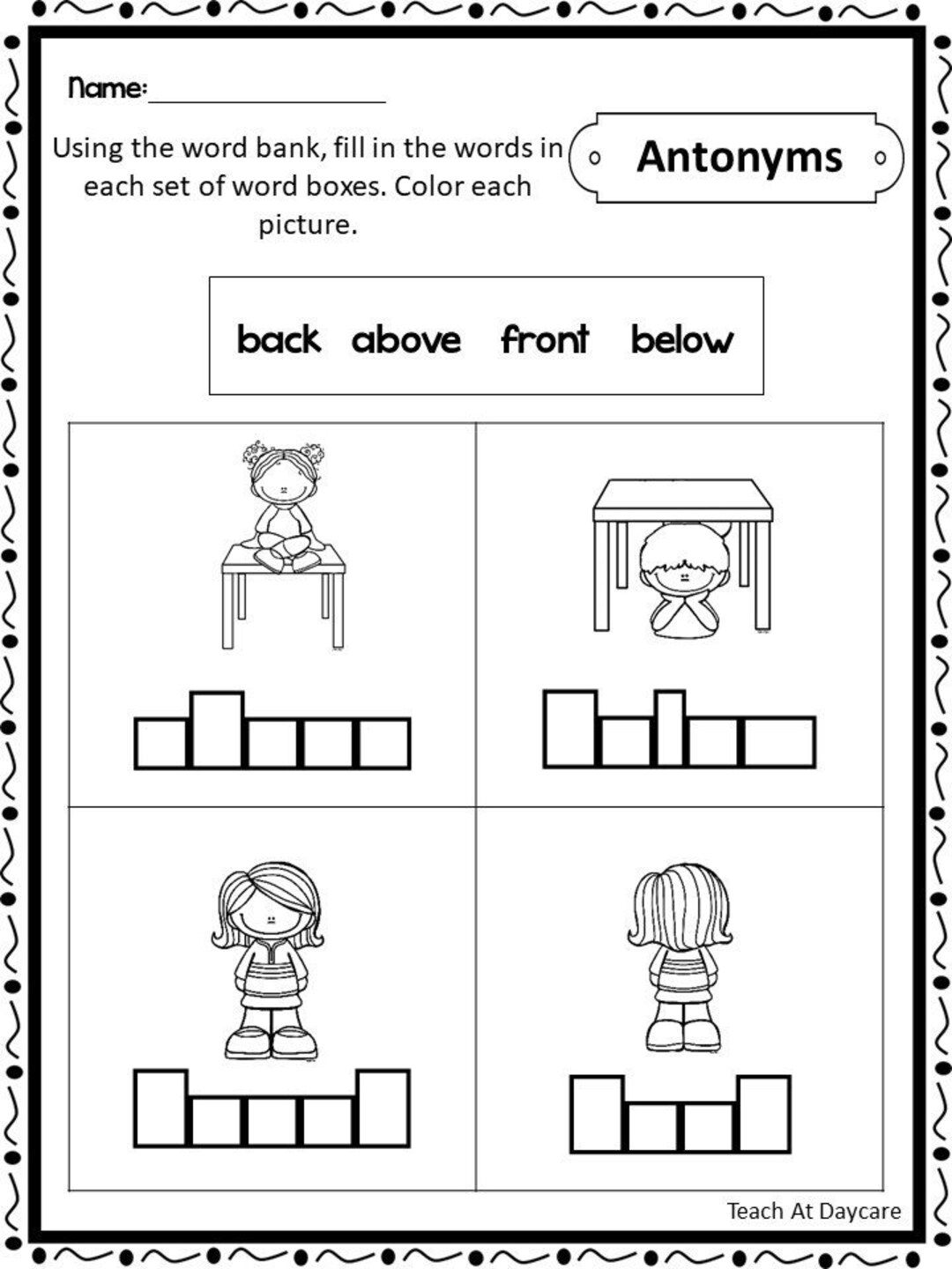 21 Printable Antonyms and Synonyms Box Write Worksheets. 1st2nd Grade