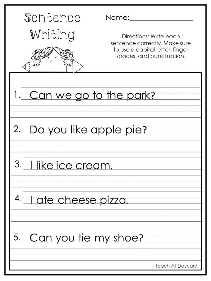 10 printable write the sentence worksheets 1st 3rd grade
