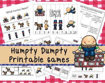 30 Humpty Dumpty Games Download. Games and Activities in PDF files.