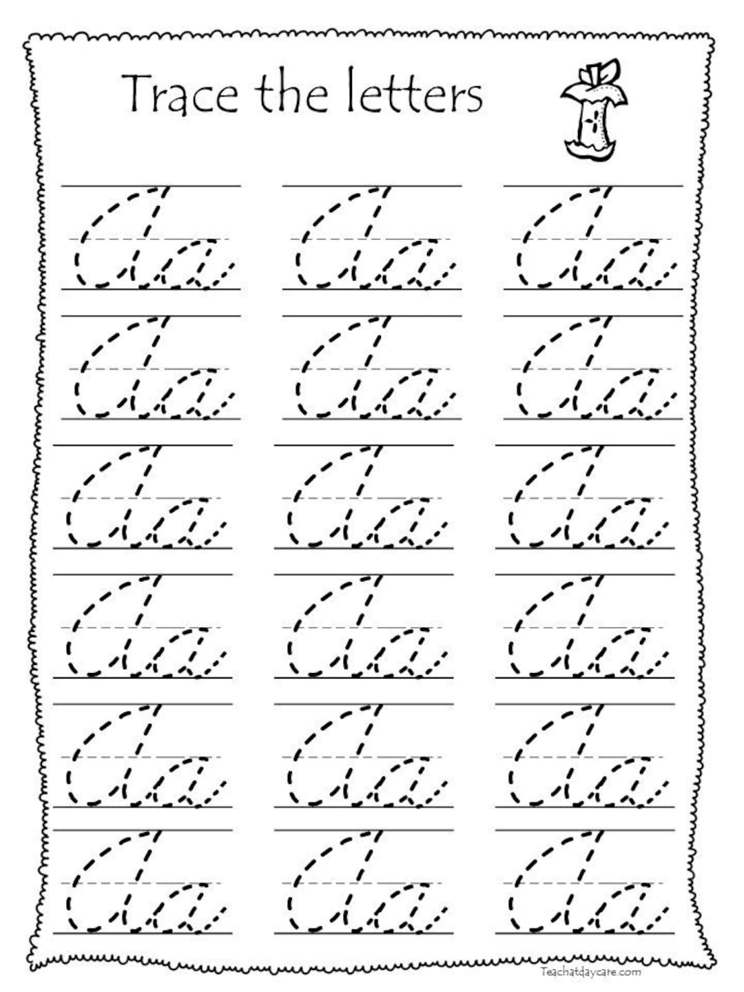 26 hojas de trabajo imprimibles de trazar el alfabeto en cursiva. Escritura  a mano de 1º a 4º grado. - Etsy México, image size:1080x1440