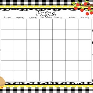 12 Printable Blank Apple Themed Monthly Calendars. Preschool and ...