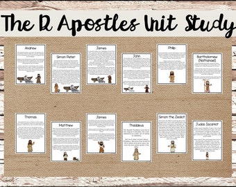 The 12 Apostles Unit Study Sets. Worksheets and Activities in a ZIP file.