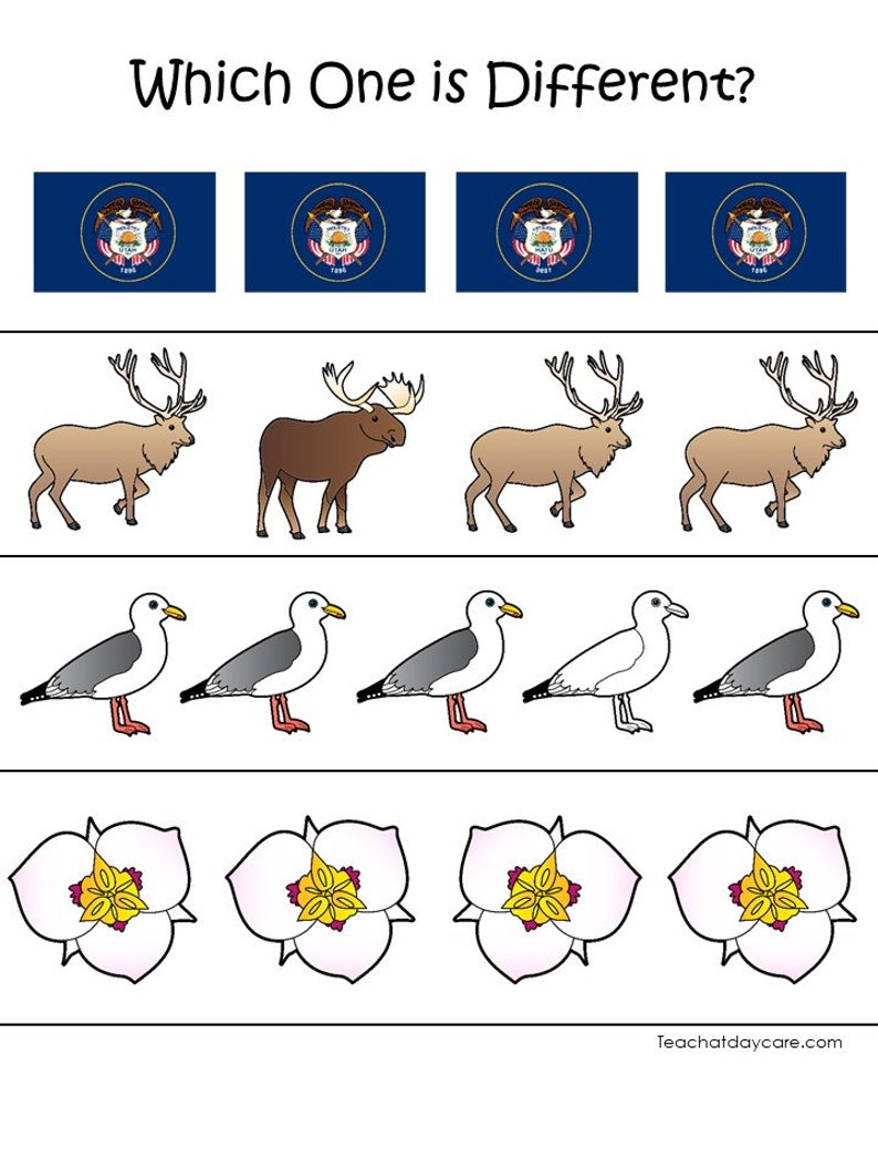 Utah State Symbols Learning Games: Printable Preschool Activities (ZIP ...