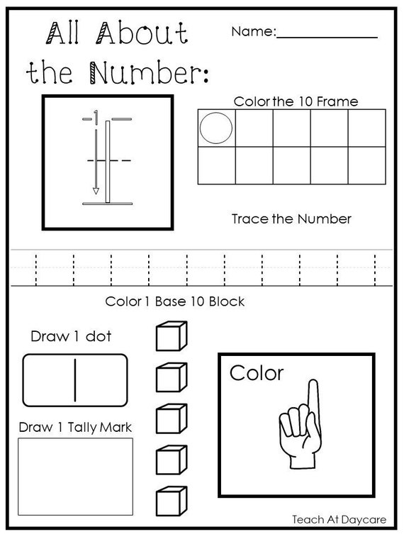 20 printable all about the numbers 1 20 worksheets etsy