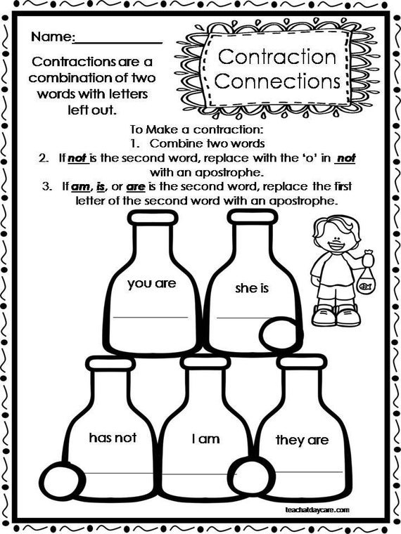 10-printable-contractions-worksheets-1st-2nd-grade-ela-worksheets-etsy