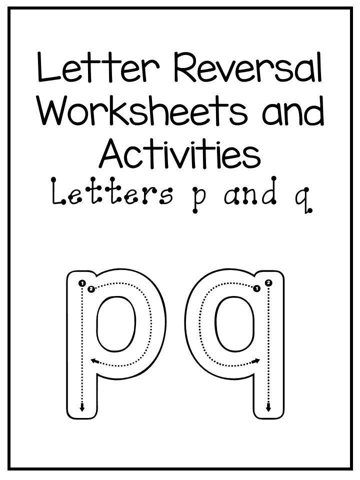40 no prep p and q letter reversal worksheets and activities etsy