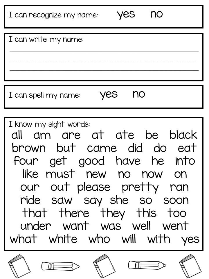 Printable Kindergarten Assessment Worksheets. | Etsy