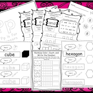 260 Kindergarten Worksheets Download. Preschool-Kindergarten.  Worksheets in PDF files.