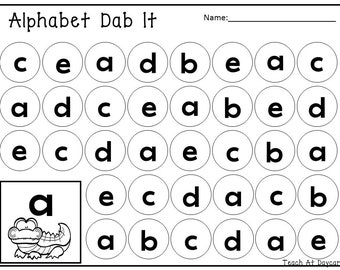 26 printable alphabet lowercase dab it worksheets etsy