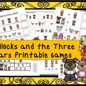 30 Goldilocks and the 3 Bears Games Download. Games and Activities in PDF files.