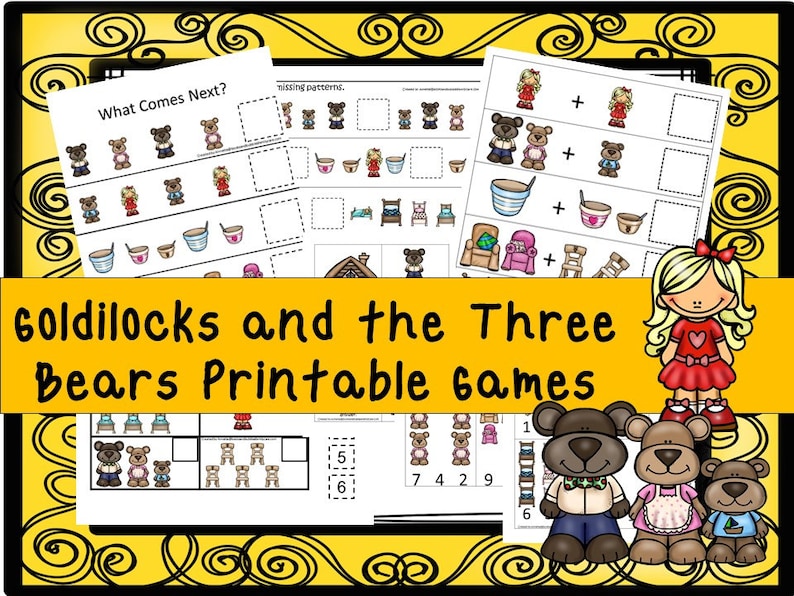 30 Goldilocks and the 3 Bears Games Download. Games and | Etsy