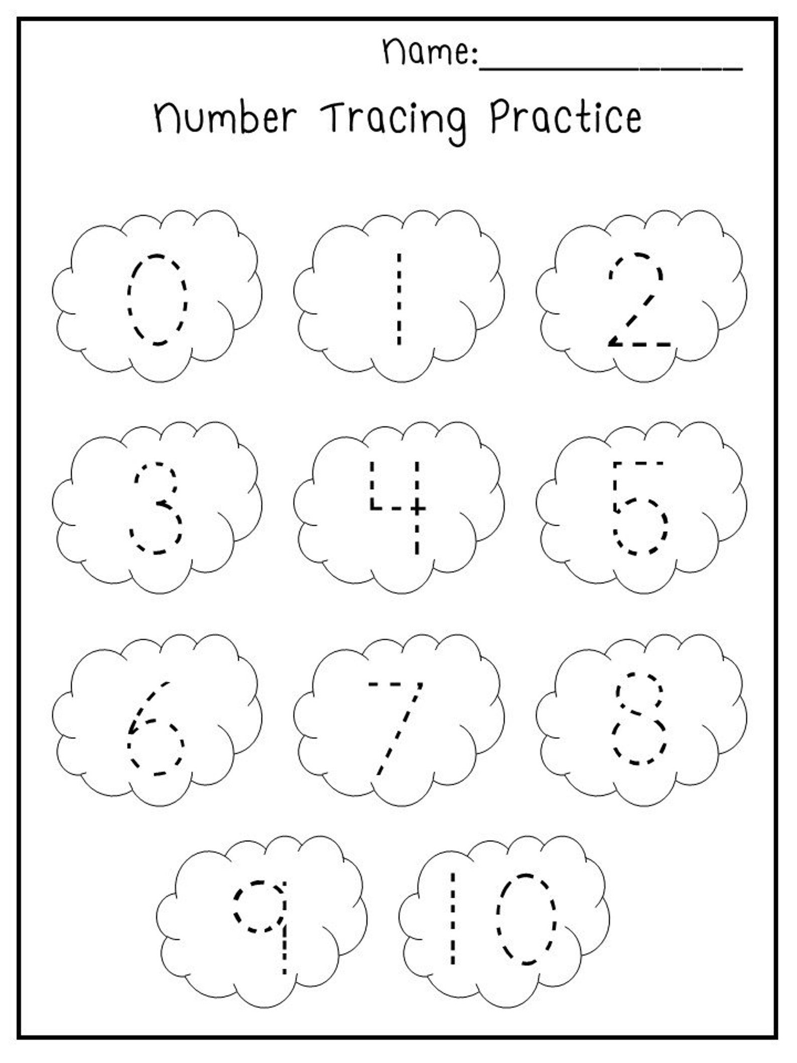 5 Printable Spring Trace the Numbers Worksheets. | Etsy