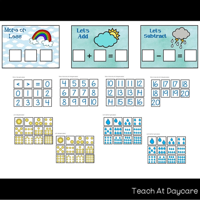 Weather Math Subtraction Worksheet Free 10 Printable Weather Themed Kindergarten Math Center Games and ...