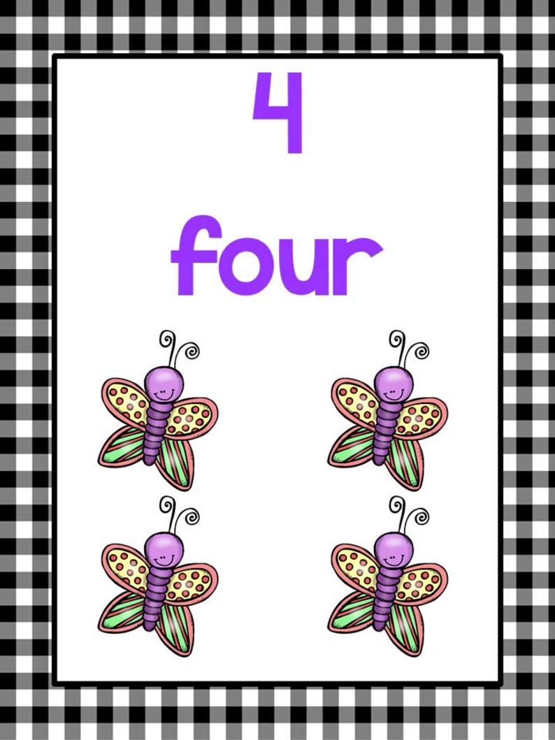 20 printable numbers posters numbers 1 20 classroom wall etsy