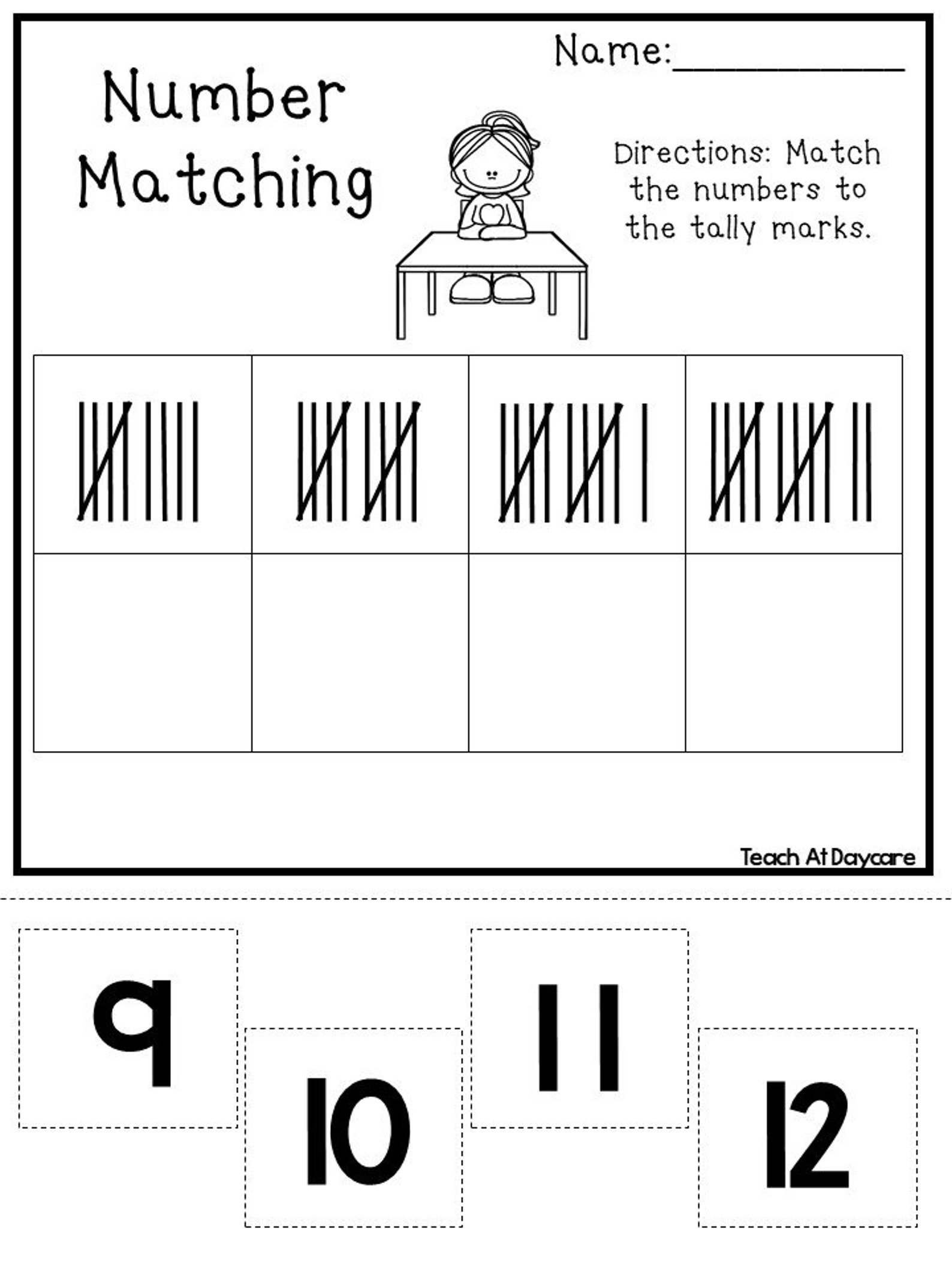 18 Printable Number Matching Worksheets Etsy