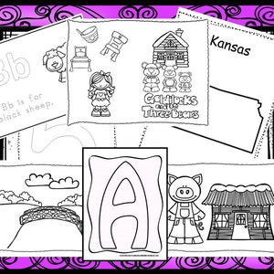 Descargar 262 hojas de trabajo para colorear y hacer collage. Preescolar-Kindergarten. Hojas de trabajo en archivos PDF.