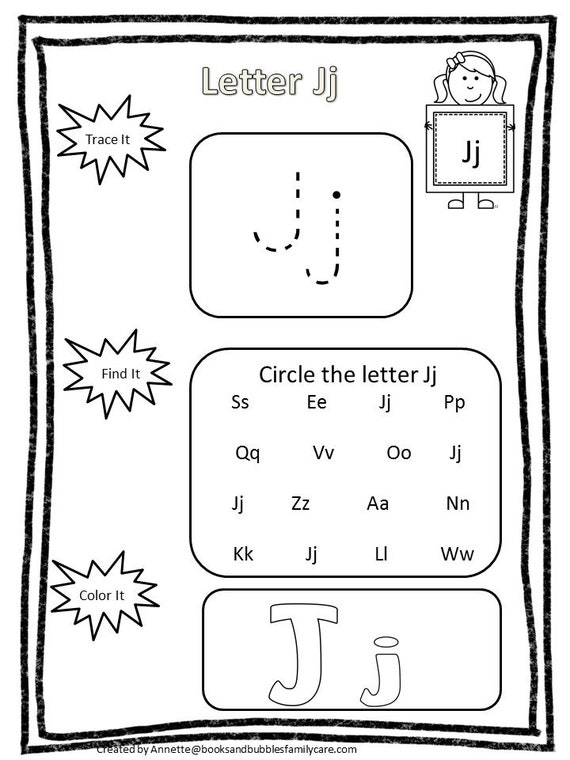 26 printable alphabet trace it find it color it worksheets etsy