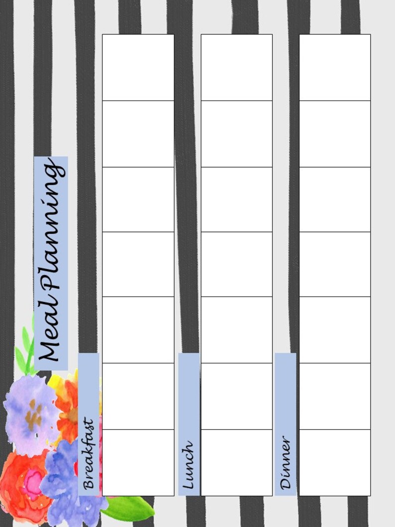 Printable Floral Homeschool Planner. Lesson plans, schedules, calendars, notes, field trips, and meal planning. image 9